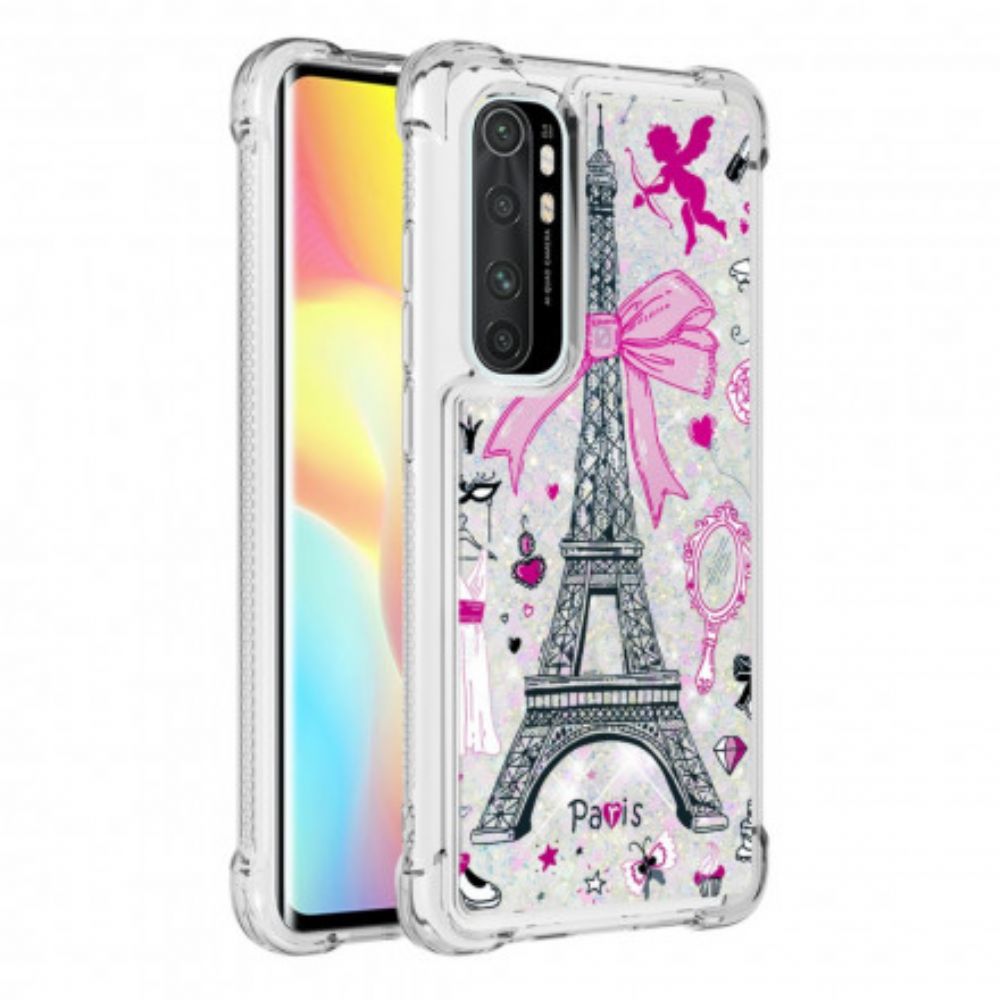 Hoesje voor Xiaomi Mi Note 10 Lite Eiffeltoren Glitter