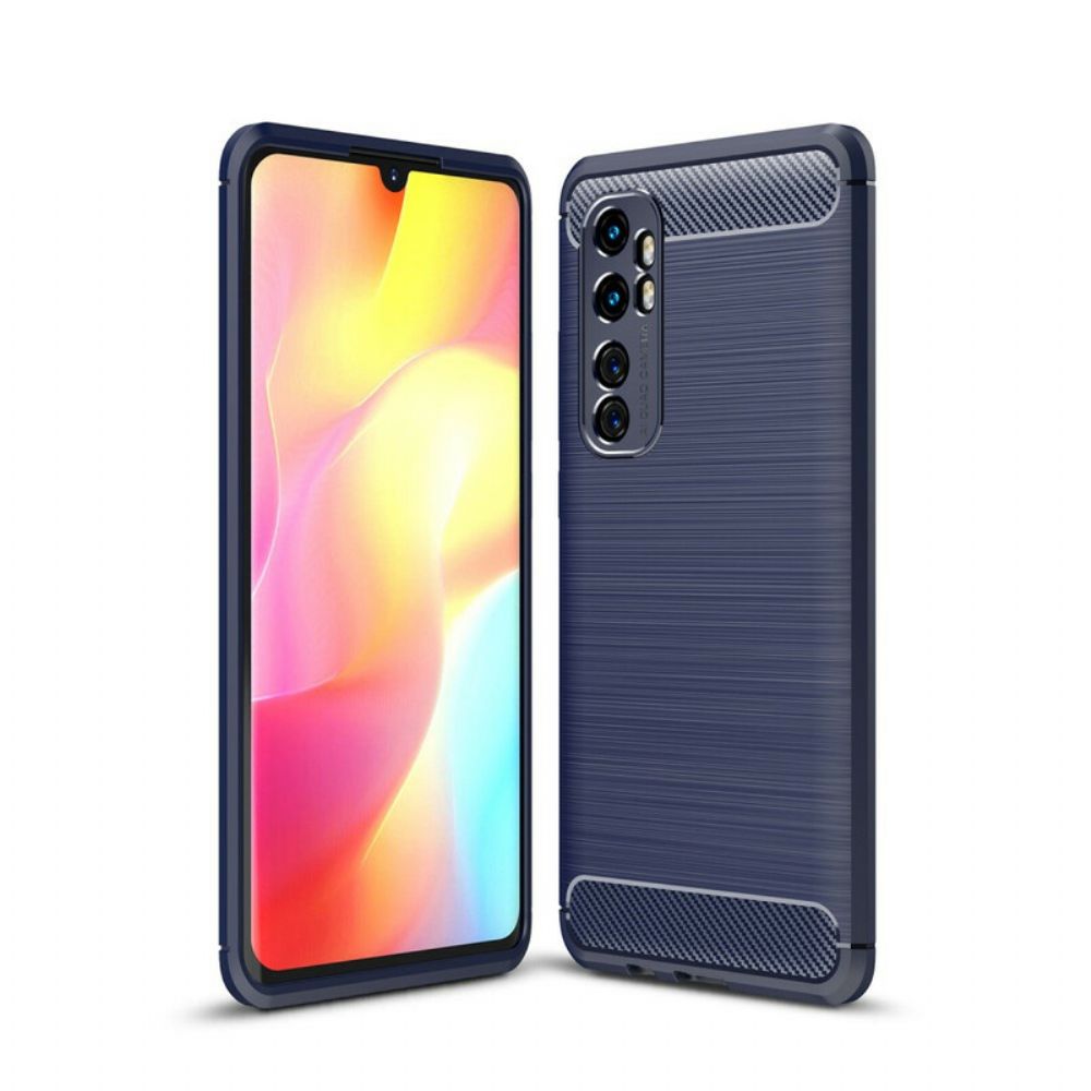 Hoesje voor Xiaomi Mi Note 10 Lite Geborstelde Koolstofvezel