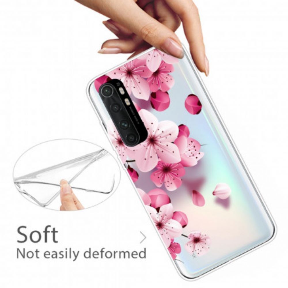 Hoesje voor Xiaomi Mi Note 10 Lite Puur Roze Bloem