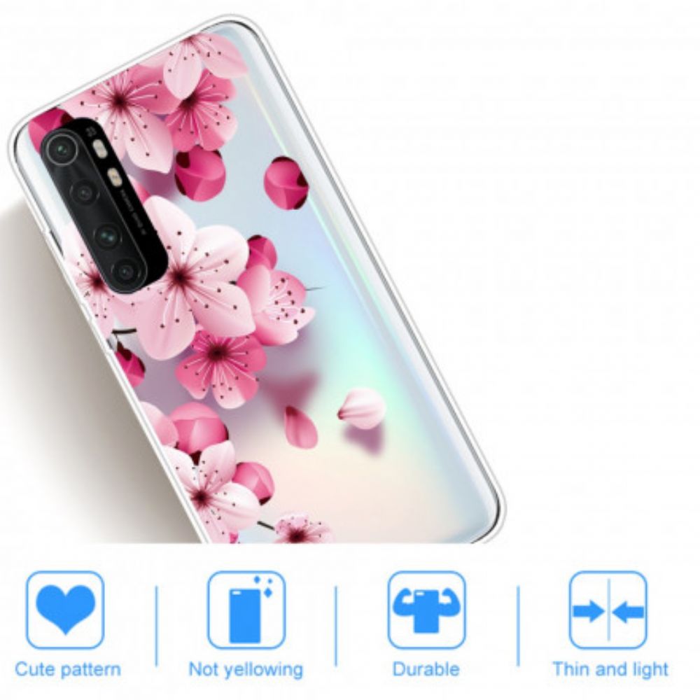 Hoesje voor Xiaomi Mi Note 10 Lite Puur Roze Bloem