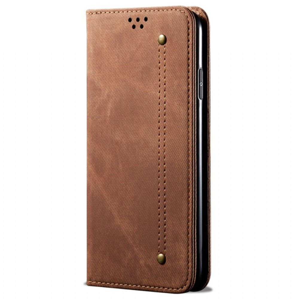 Bescherming Hoesje voor OnePlus Nord 2T 5G Folio-hoesje Denim Stof