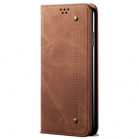 Bescherming Hoesje voor OnePlus Nord 2T 5G Folio-hoesje Denim Stof