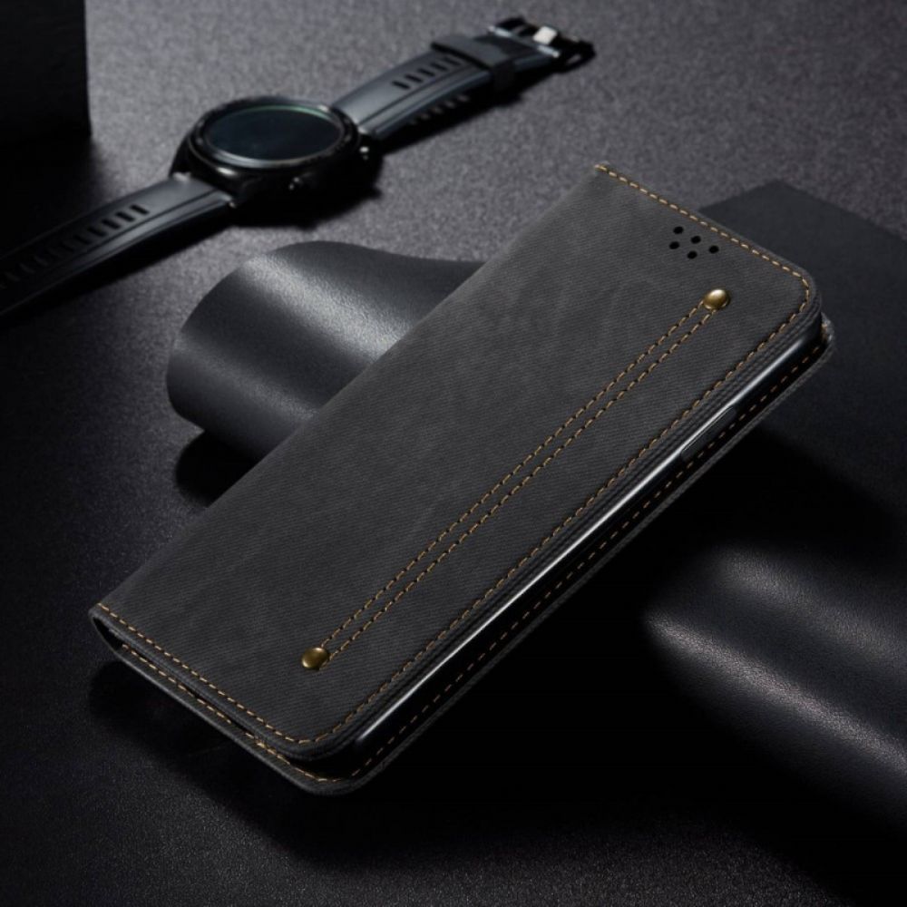 Bescherming Hoesje voor OnePlus Nord 2T 5G Folio-hoesje Denim Stof