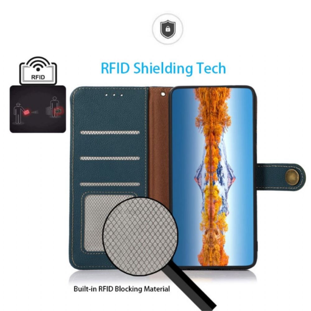 Flip Case voor OnePlus Nord 2T 5G Echt Leer Khazneh Rfid