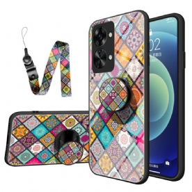 Hoesje voor OnePlus Nord 2T 5G Magnetische Patchworkhouder