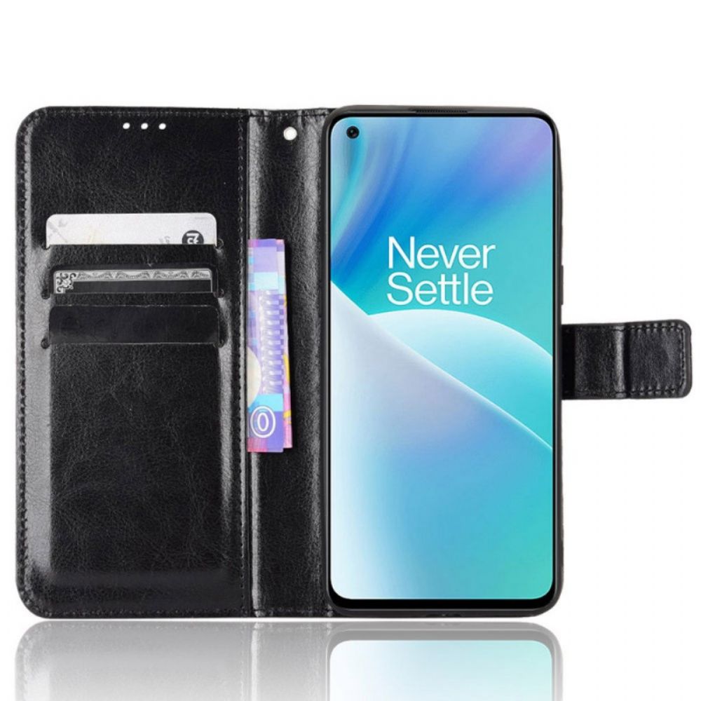 Leren Hoesje voor OnePlus Nord 2T 5G Met Ketting Flitsachtig Kunstleer Met Riem