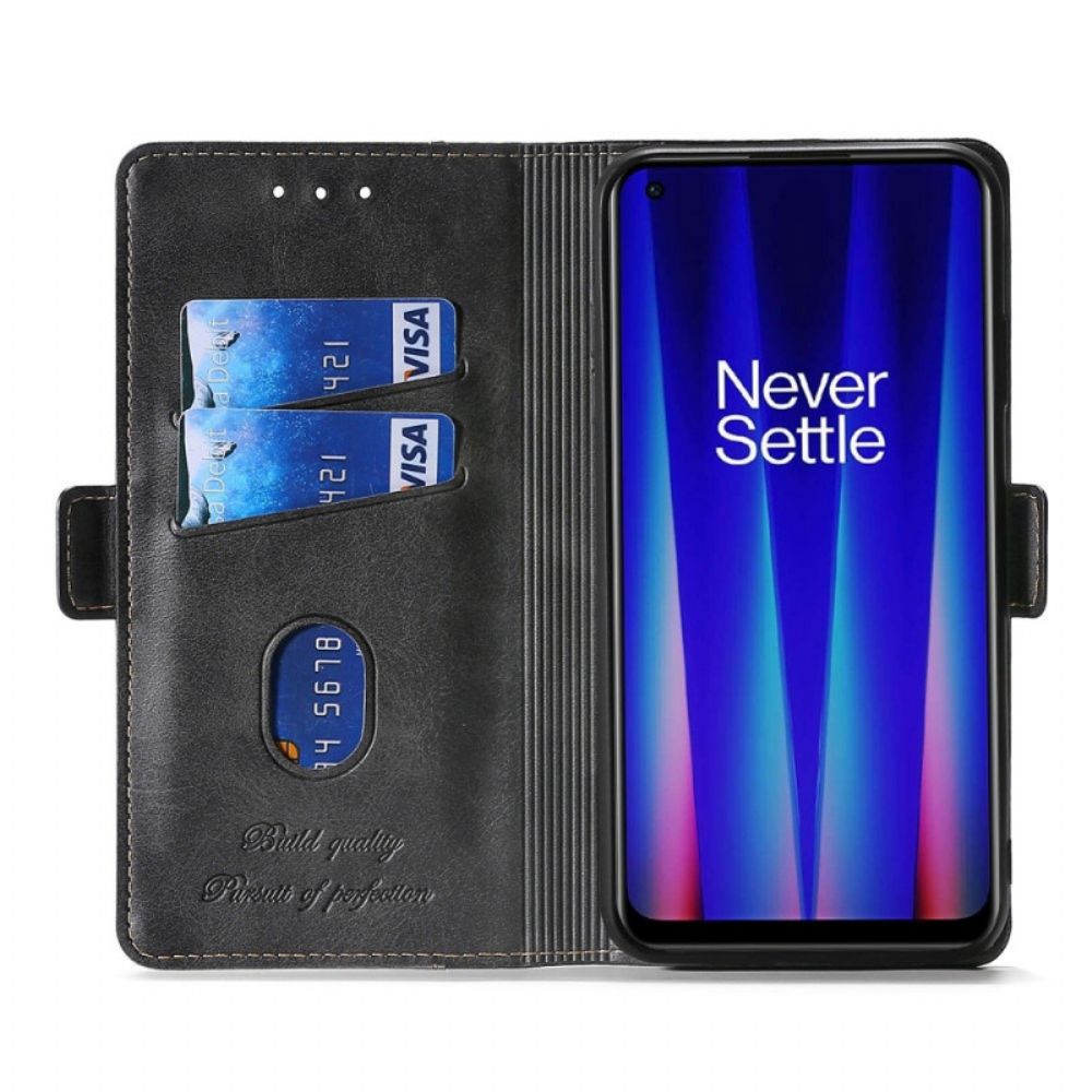 Leren Hoesje voor OnePlus Nord 2T 5G Tweekleurig