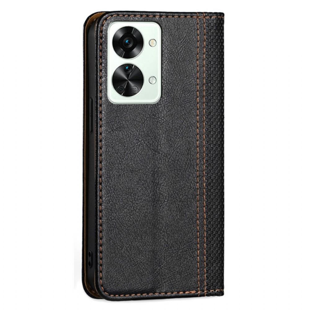 Leren Hoesje voor OnePlus Nord 2T 5G Vintage Stijl