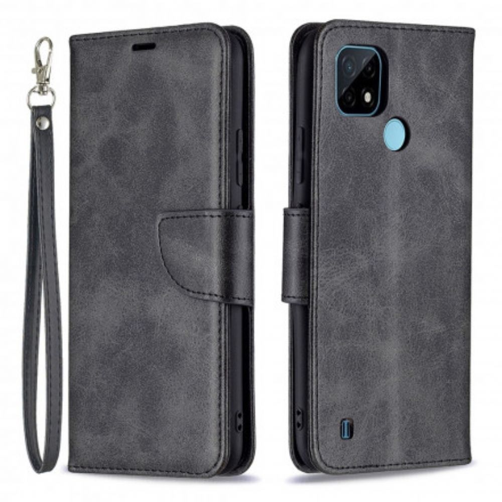 Folio-hoesje voor Realme C21 Flip Case Gladde Schuine Klep