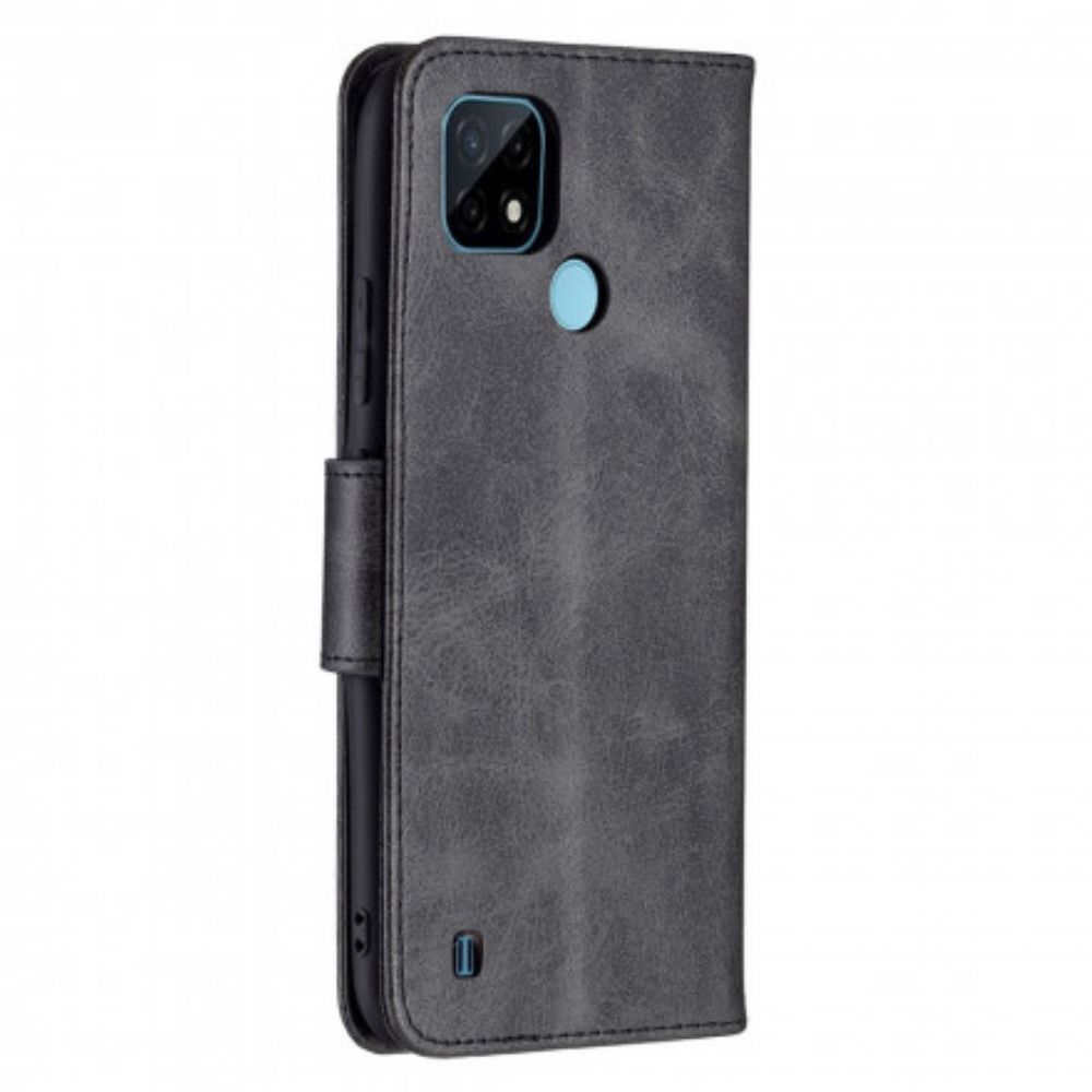 Folio-hoesje voor Realme C21 Flip Case Gladde Schuine Klep