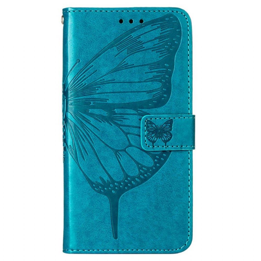 Folio-hoesje voor OnePlus Nord CE 2 Lite 5G Met Ketting Strap Art Vlinder