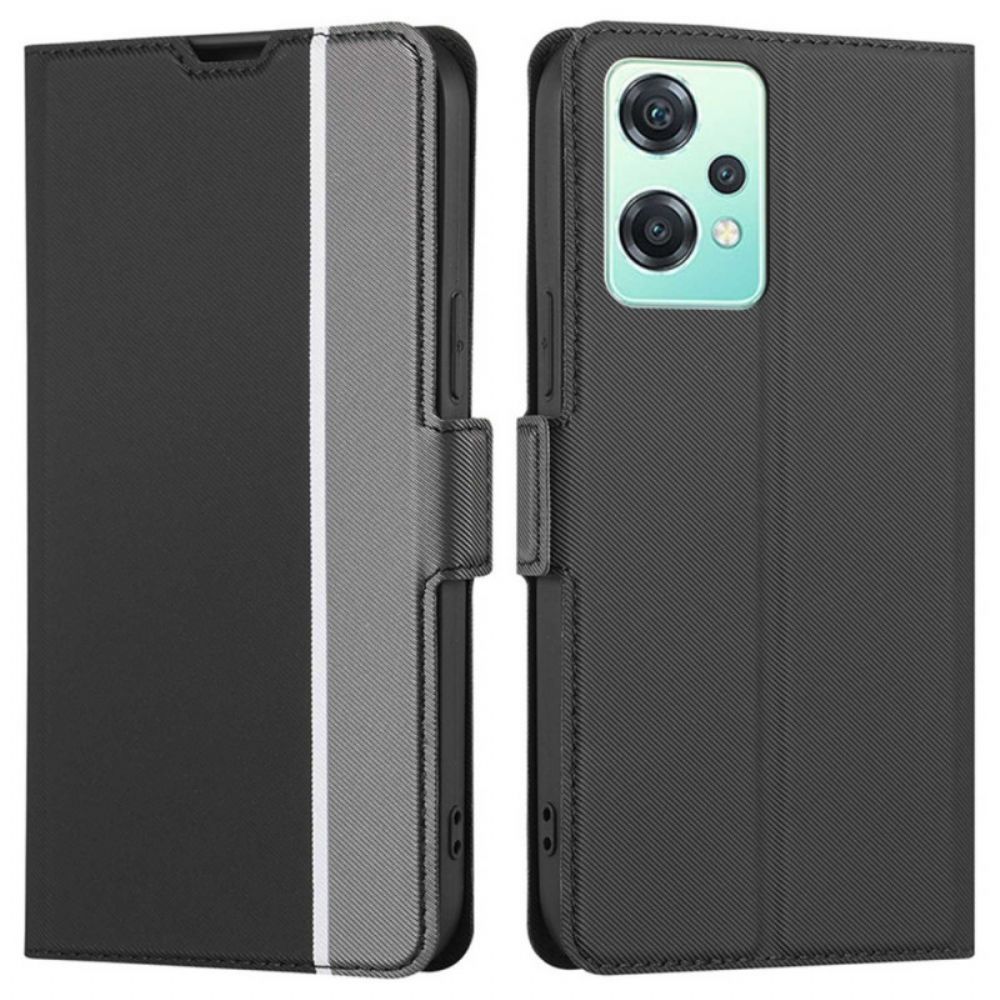 Folio-hoesje voor OnePlus Nord CE 2 Lite 5G Tweekleurige Lederen Stijl