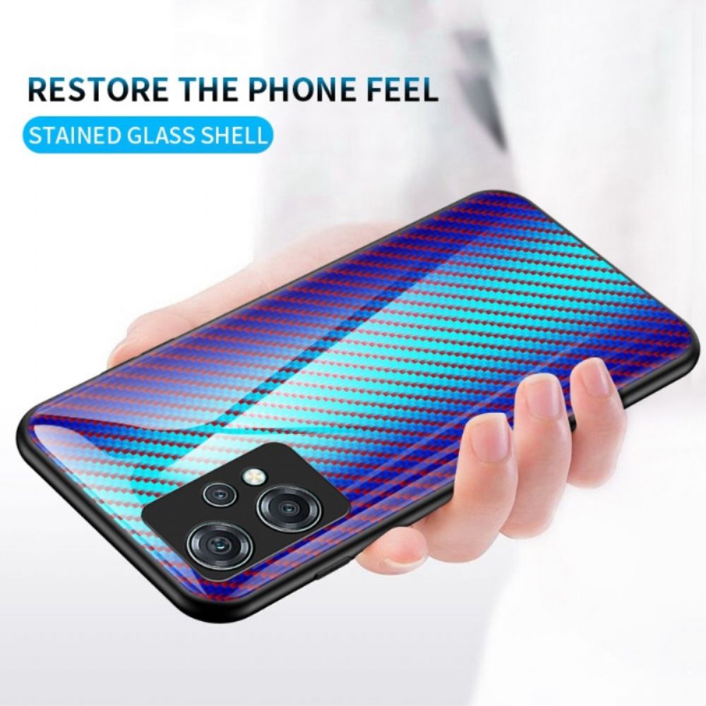 Hoesje voor OnePlus Nord CE 2 Lite 5G Koolstofvezel Gehard Glas