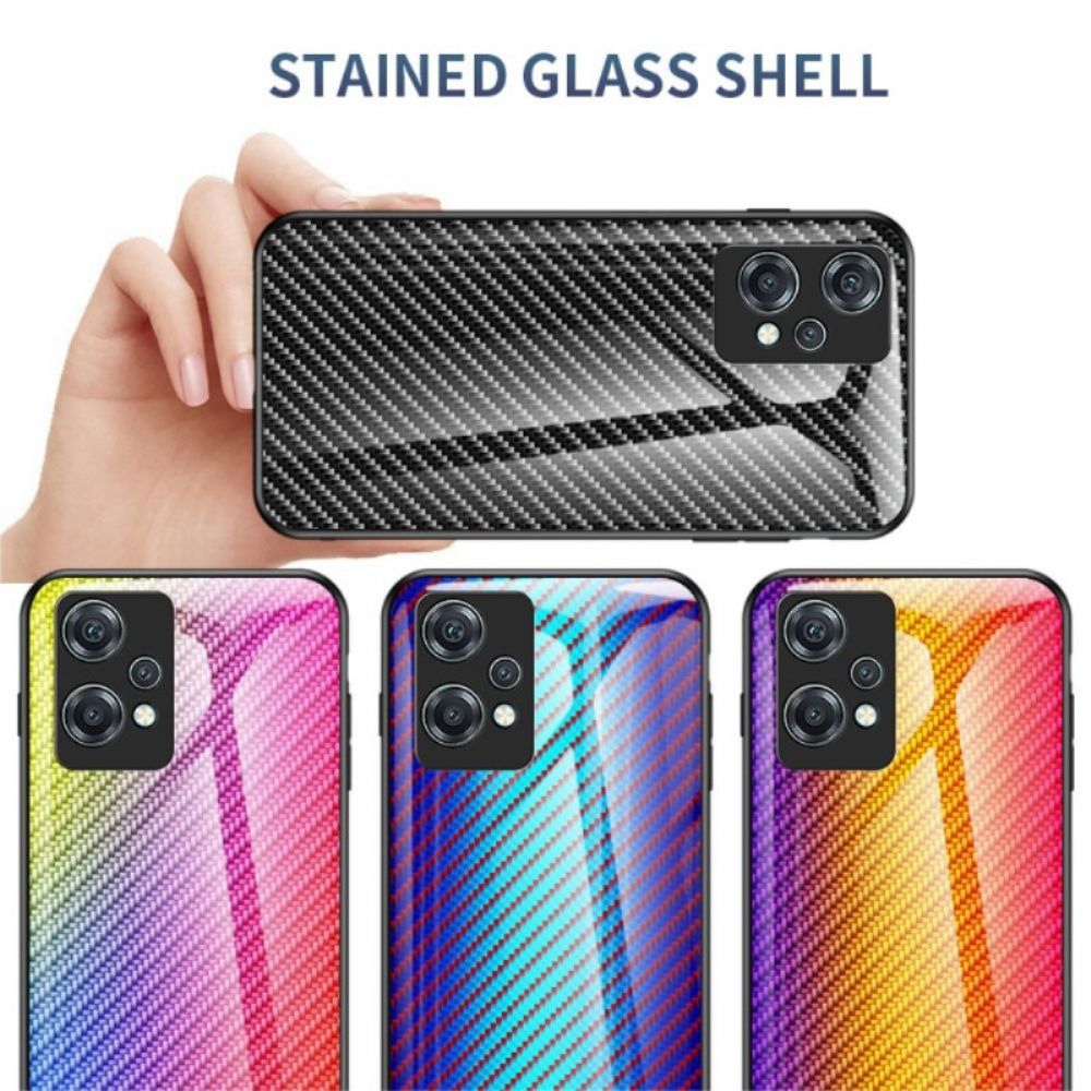 Hoesje voor OnePlus Nord CE 2 Lite 5G Koolstofvezel Gehard Glas