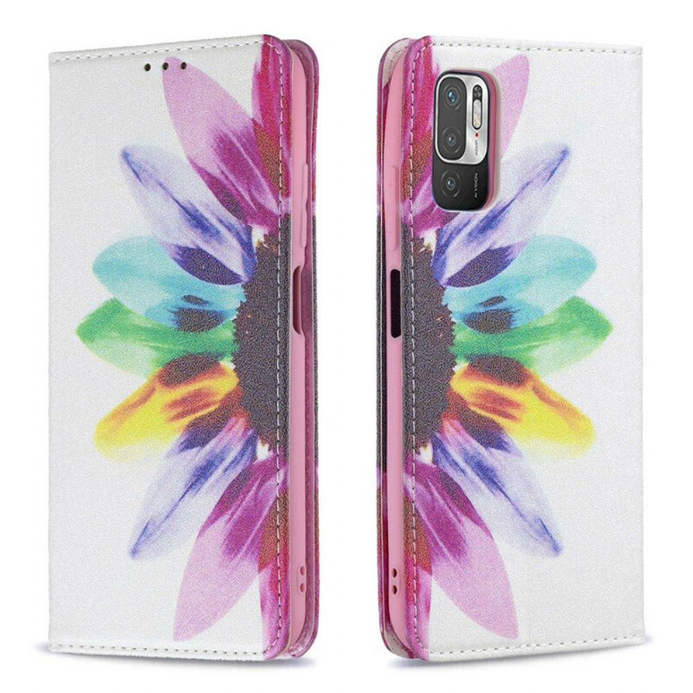 Bescherming Hoesje voor Xiaomi Redmi Note 10 5G / Poco M3 Pro 5G Folio-hoesje Aquarel Bloem