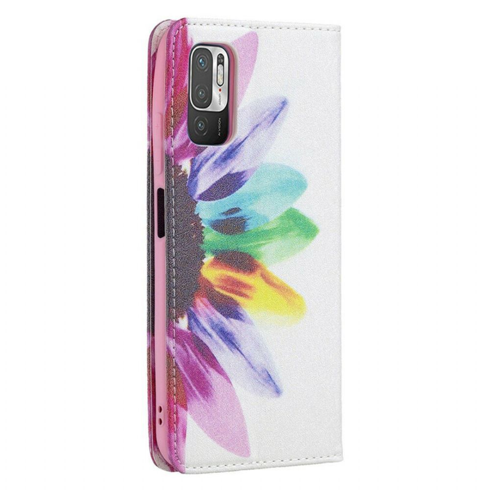 Bescherming Hoesje voor Xiaomi Redmi Note 10 5G / Poco M3 Pro 5G Folio-hoesje Aquarel Bloem