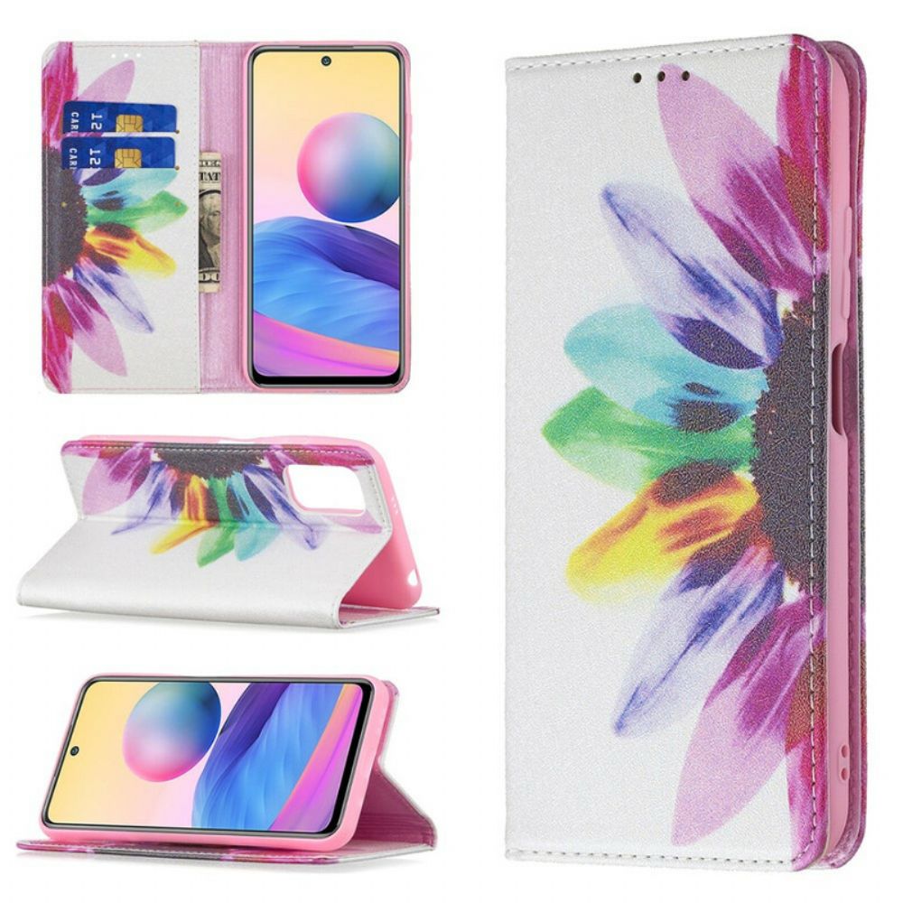 Bescherming Hoesje voor Xiaomi Redmi Note 10 5G / Poco M3 Pro 5G Folio-hoesje Aquarel Bloem