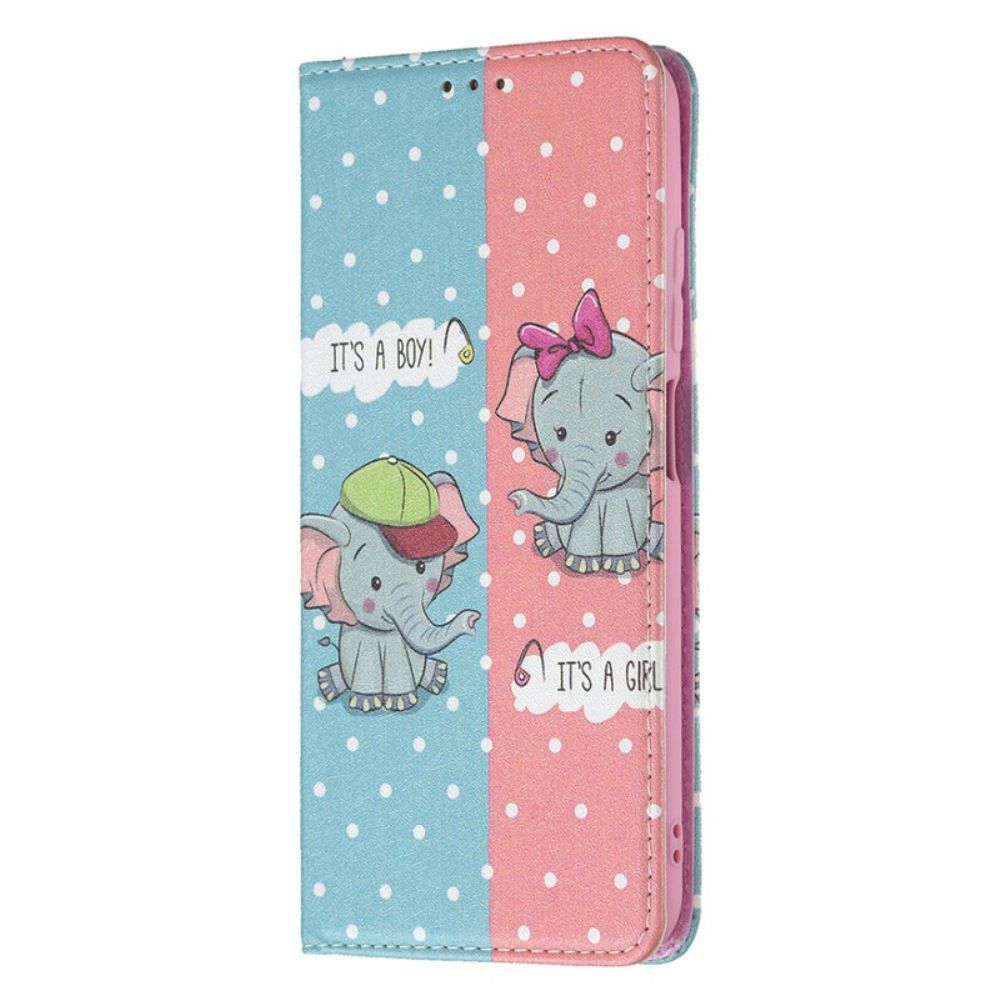 Bescherming Hoesje voor Xiaomi Redmi Note 10 5G / Poco M3 Pro 5G Folio-hoesje Babyolifanten