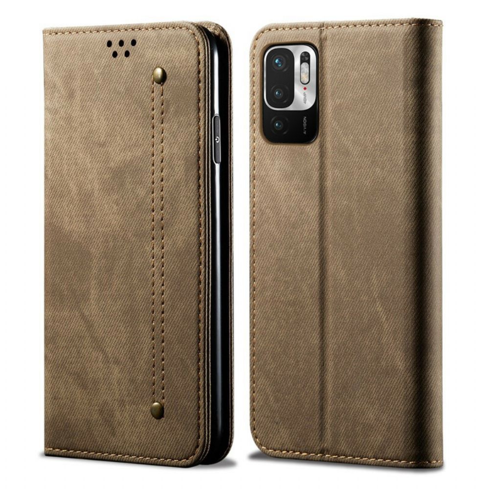 Bescherming Hoesje voor Xiaomi Redmi Note 10 5G / Poco M3 Pro 5G Folio-hoesje Denimdoek