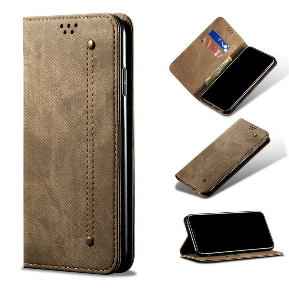 Bescherming Hoesje voor Xiaomi Redmi Note 10 5G / Poco M3 Pro 5G Folio-hoesje Denimdoek