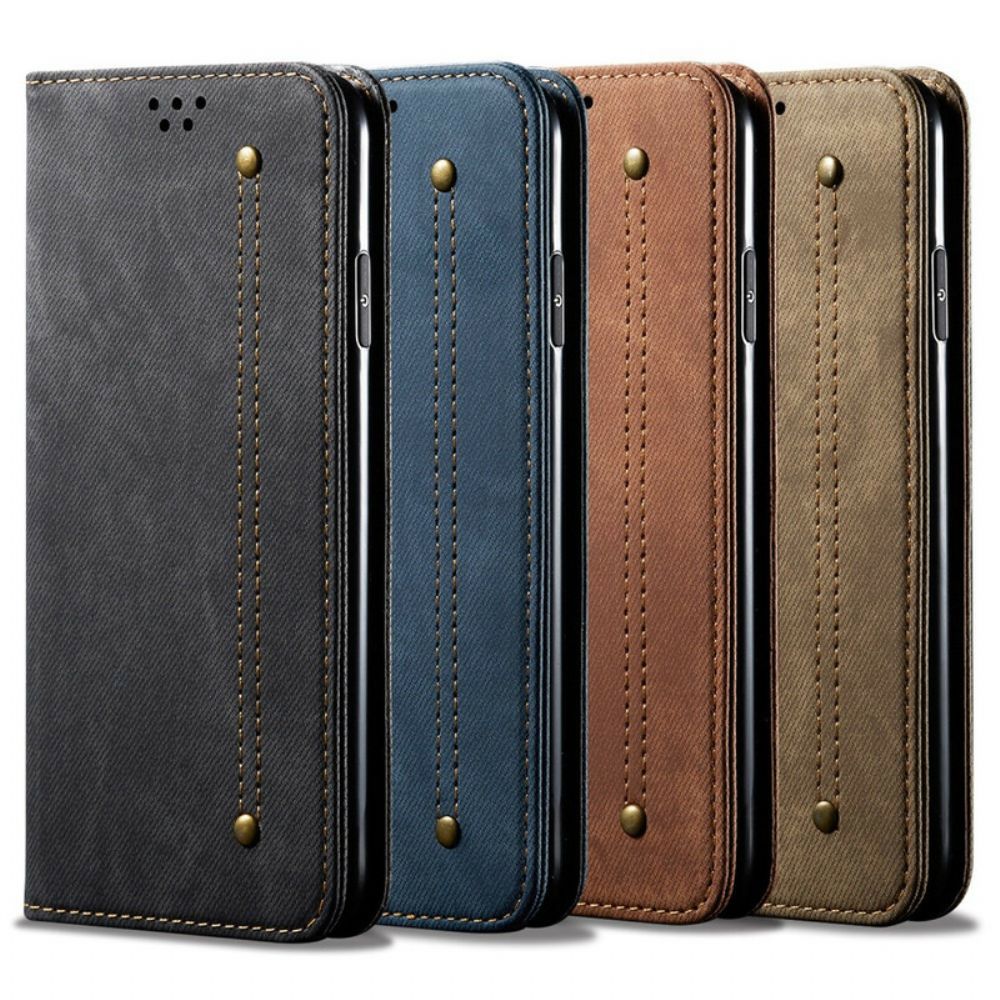 Bescherming Hoesje voor Xiaomi Redmi Note 10 5G / Poco M3 Pro 5G Folio-hoesje Denimdoek