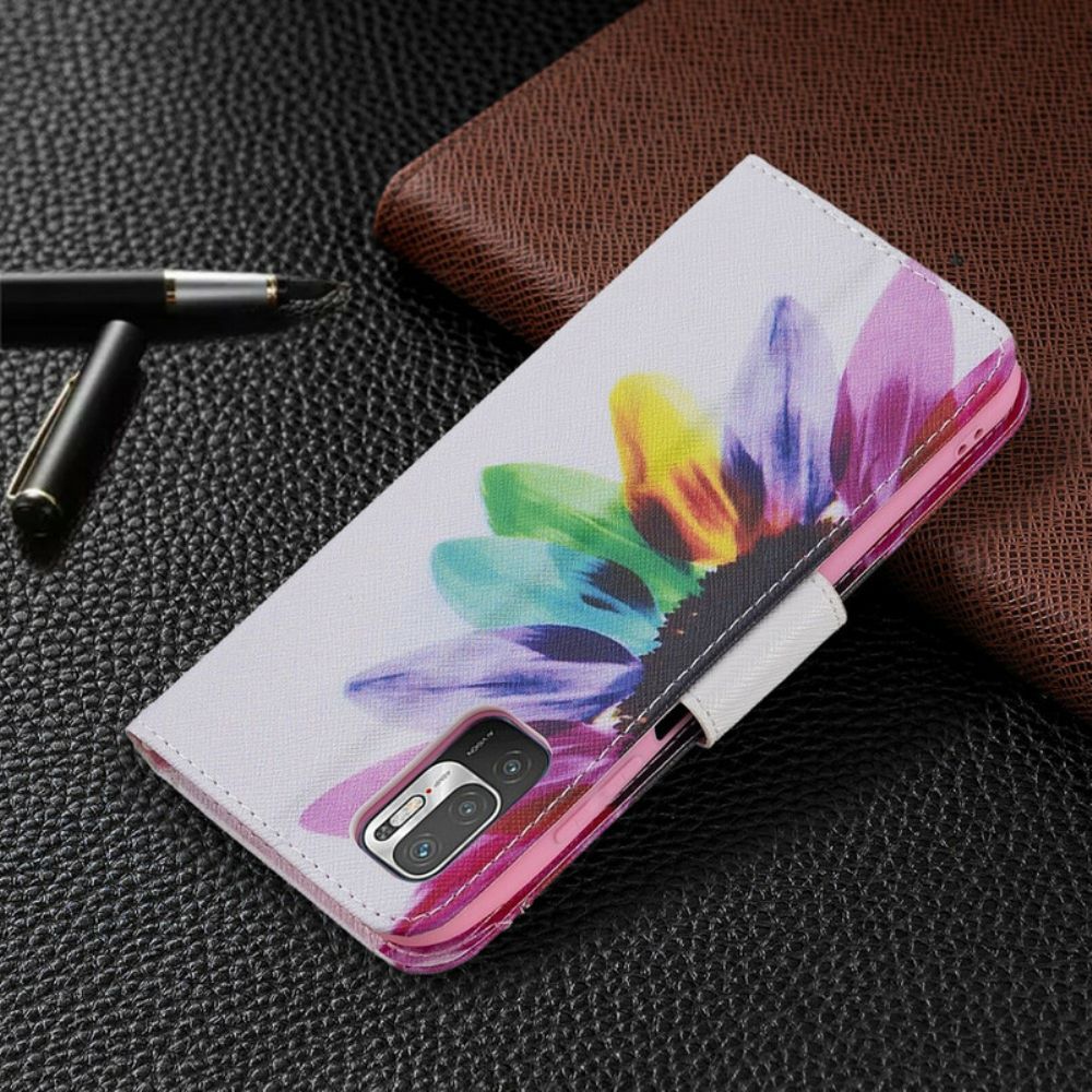 Flip Case voor Xiaomi Redmi Note 10 5G / Poco M3 Pro 5G Aquarel Bloem