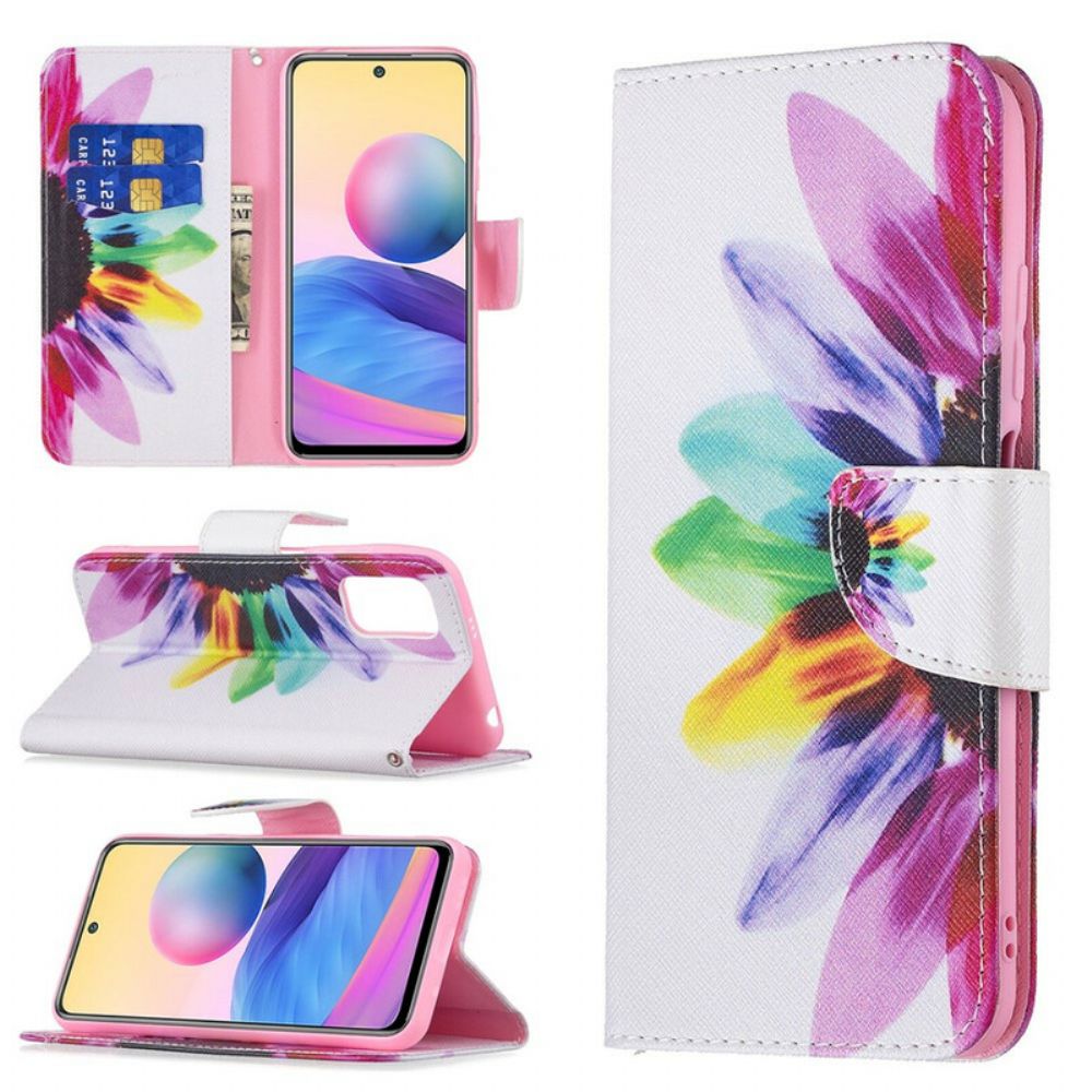 Flip Case voor Xiaomi Redmi Note 10 5G / Poco M3 Pro 5G Aquarel Bloem