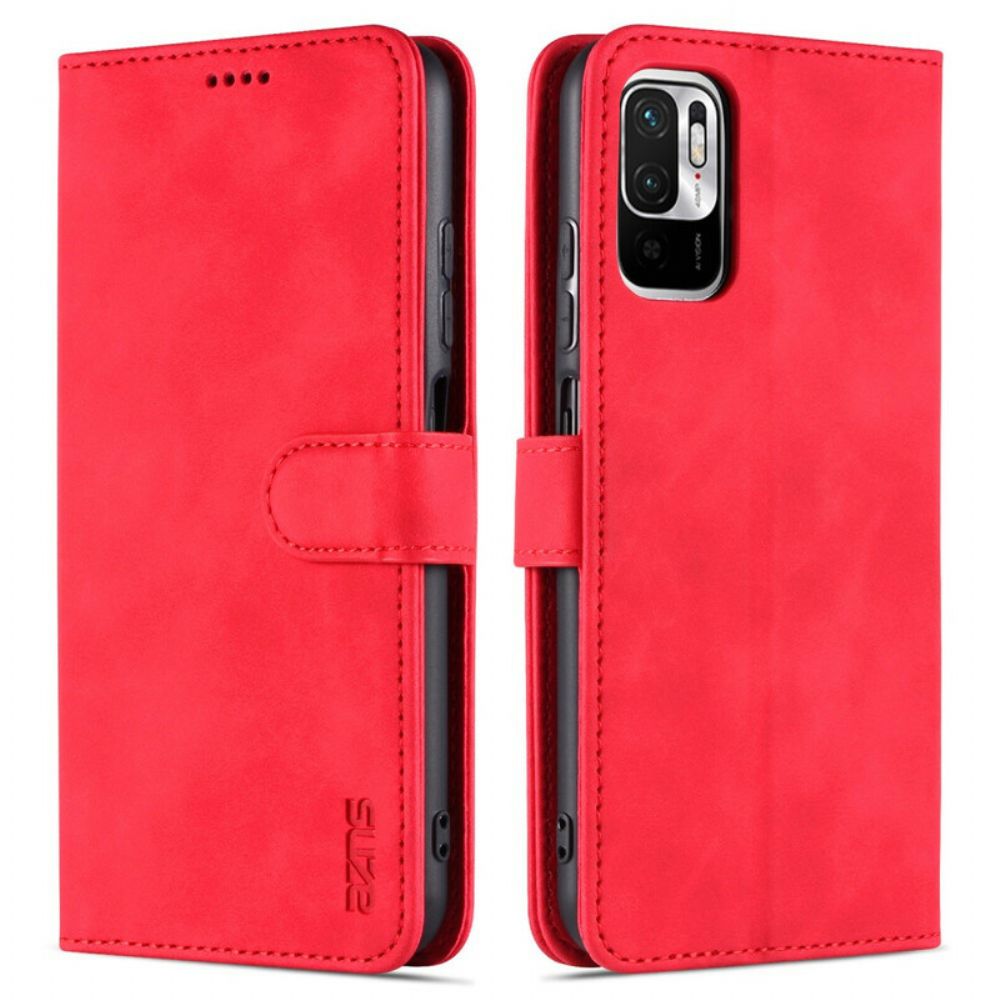 Flip Case voor Xiaomi Redmi Note 10 5G / Poco M3 Pro 5G Azns Ledereffect