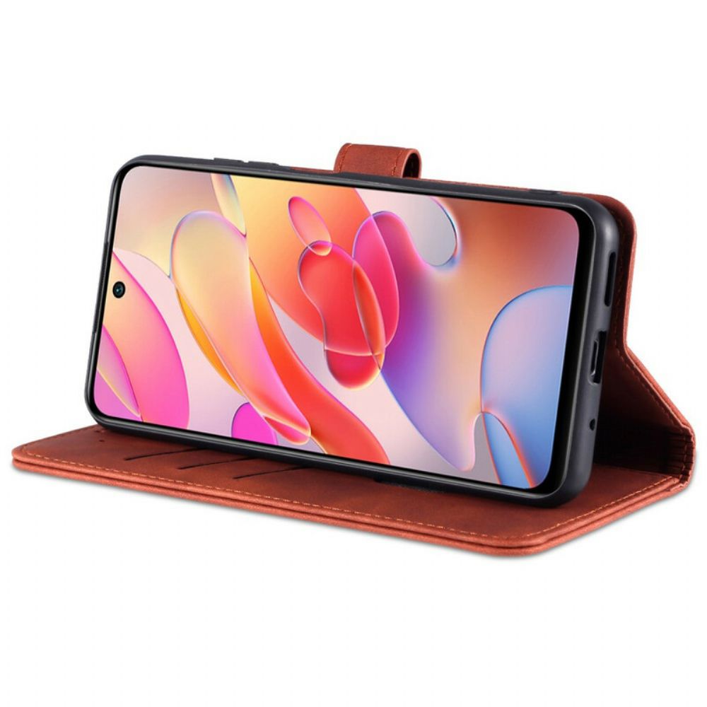 Flip Case voor Xiaomi Redmi Note 10 5G / Poco M3 Pro 5G Azns Ledereffect