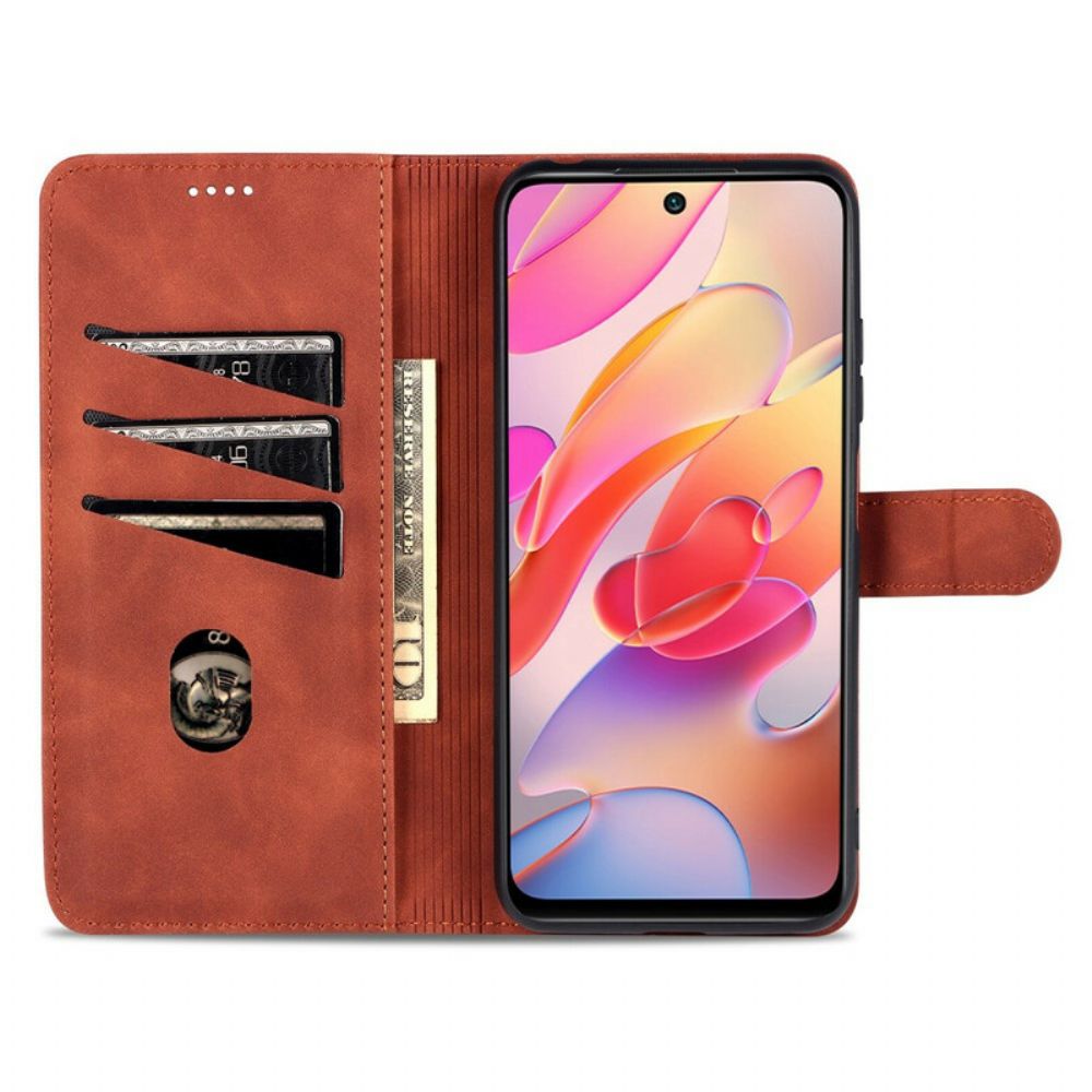 Flip Case voor Xiaomi Redmi Note 10 5G / Poco M3 Pro 5G Azns Ledereffect