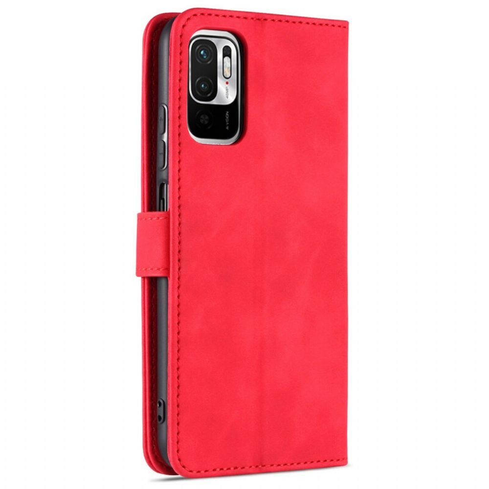 Flip Case voor Xiaomi Redmi Note 10 5G / Poco M3 Pro 5G Azns Ledereffect