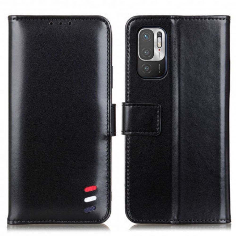 Flip Case voor Xiaomi Redmi Note 10 5G / Poco M3 Pro 5G Driekleurig Leereffect