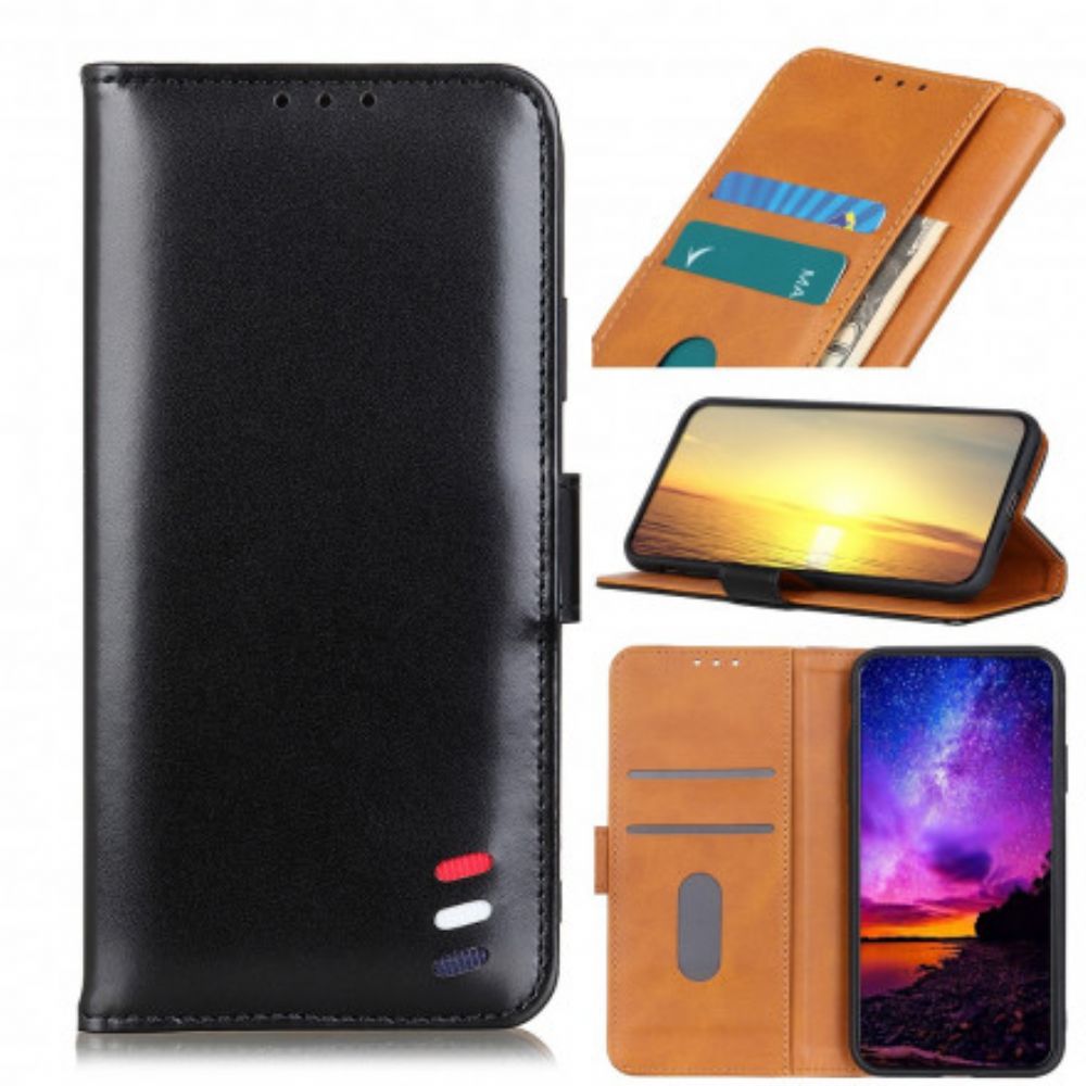 Flip Case voor Xiaomi Redmi Note 10 5G / Poco M3 Pro 5G Driekleurig Leereffect