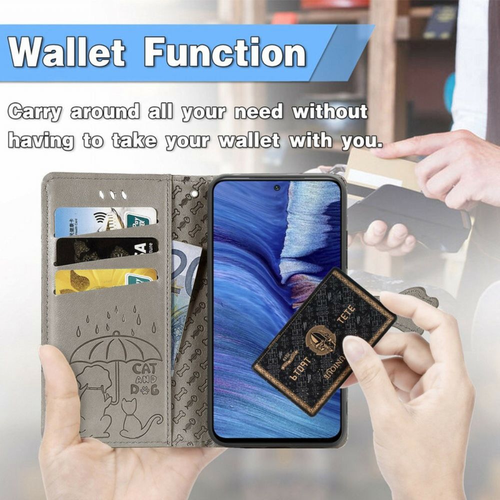 Flip Case voor Xiaomi Redmi Note 10 5G / Poco M3 Pro 5G Geanimeerde Dieren