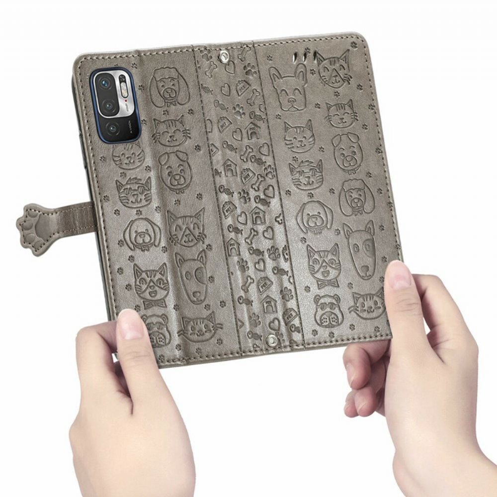 Flip Case voor Xiaomi Redmi Note 10 5G / Poco M3 Pro 5G Geanimeerde Dieren