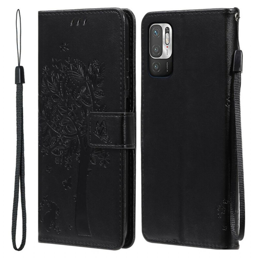 Flip Case voor Xiaomi Redmi Note 10 5G / Poco M3 Pro 5G Met Ketting Band Mijmering