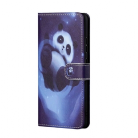 Flip Case voor Xiaomi Redmi Note 10 5G / Poco M3 Pro 5G Met Ketting Thong Ruimte Panda