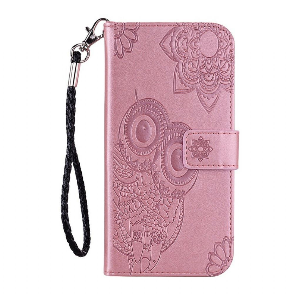 Flip Case voor Xiaomi Redmi Note 10 5G / Poco M3 Pro 5G Uil En Lanyard