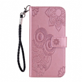 Flip Case voor Xiaomi Redmi Note 10 5G / Poco M3 Pro 5G Uil En Lanyard