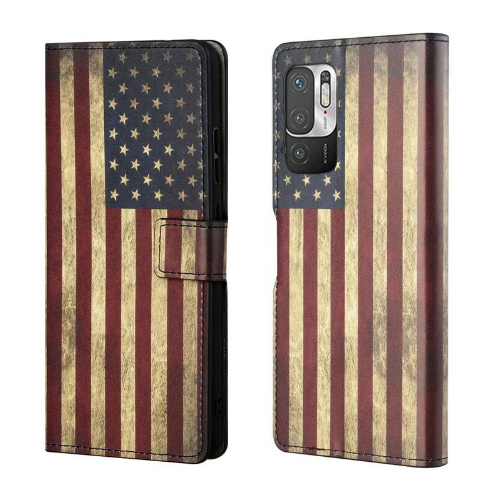 Folio-hoesje voor Xiaomi Redmi Note 10 5G / Poco M3 Pro 5G Amerikaanse Vlag