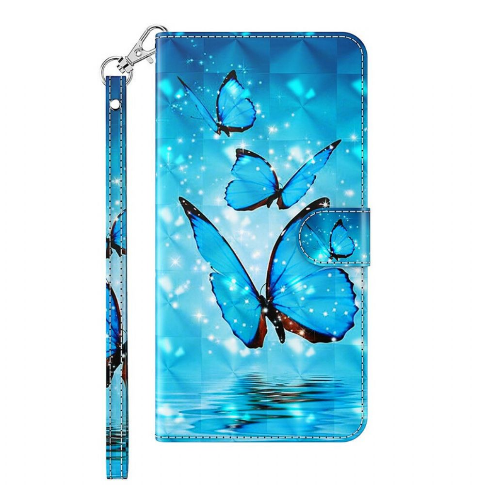 Folio-hoesje voor Xiaomi Redmi Note 10 5G / Poco M3 Pro 5G Blauwe Vlinders