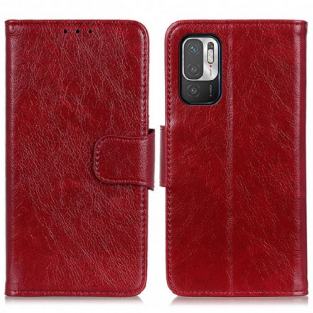 Folio-hoesje voor Xiaomi Redmi Note 10 5G / Poco M3 Pro 5G Gesplitst Nappaleer