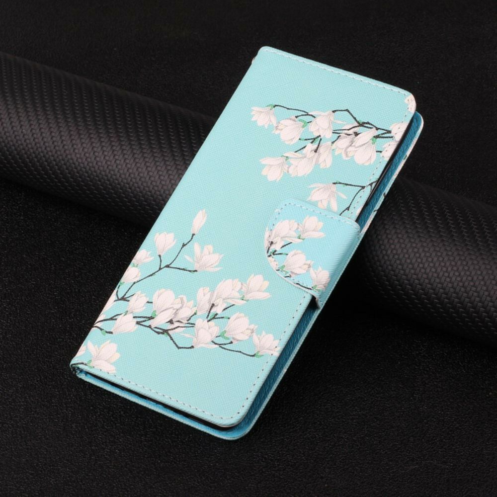 Folio-hoesje voor Xiaomi Redmi Note 10 5G / Poco M3 Pro 5G Met Ketting Thong Bloemenboom