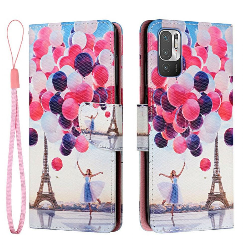 Folio-hoesje voor Xiaomi Redmi Note 10 5G / Poco M3 Pro 5G Parijs Ballonnen