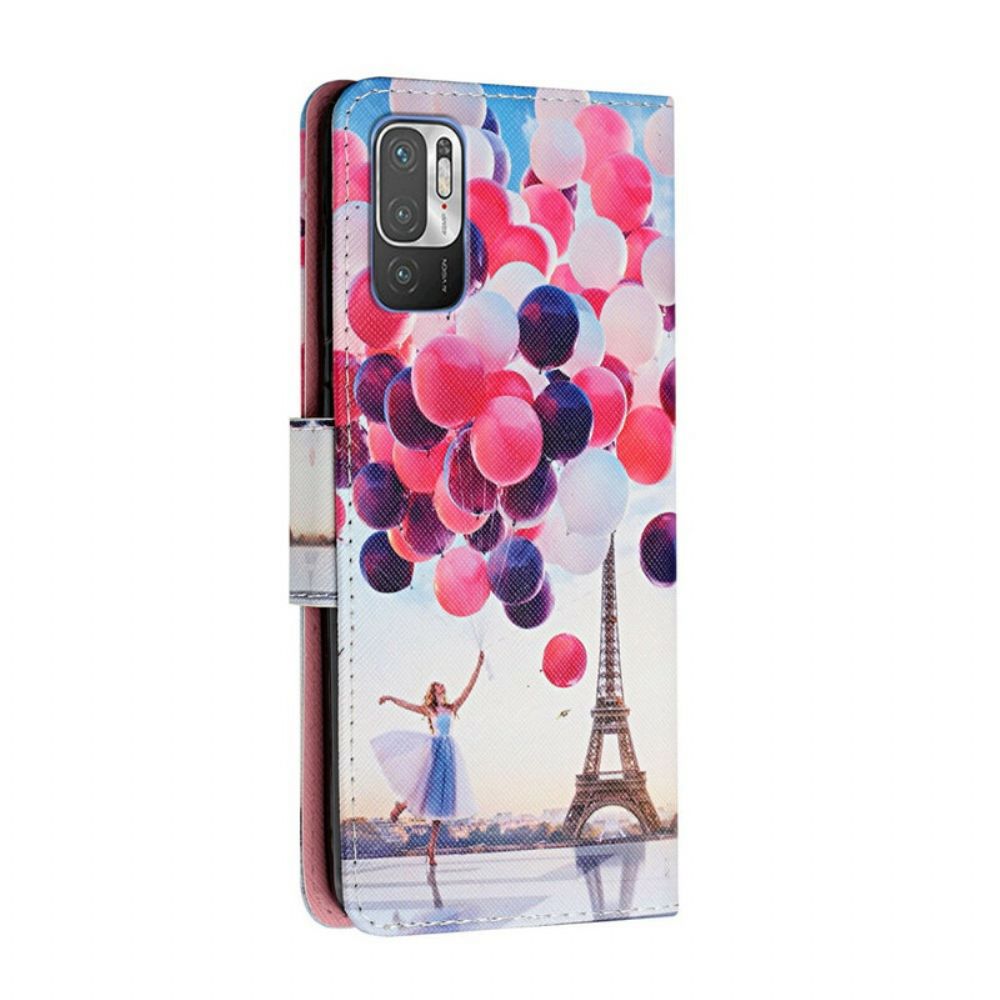 Folio-hoesje voor Xiaomi Redmi Note 10 5G / Poco M3 Pro 5G Parijs Ballonnen