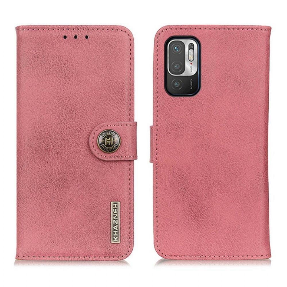 Folio-hoesje voor Xiaomi Redmi Note 10 5G / Poco M3 Pro 5G Retro Split Kunstleer Khazneh