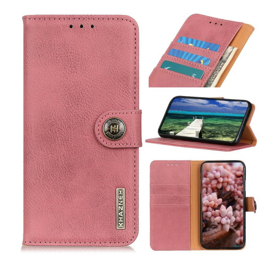 Folio-hoesje voor Xiaomi Redmi Note 10 5G / Poco M3 Pro 5G Retro Split Kunstleer Khazneh