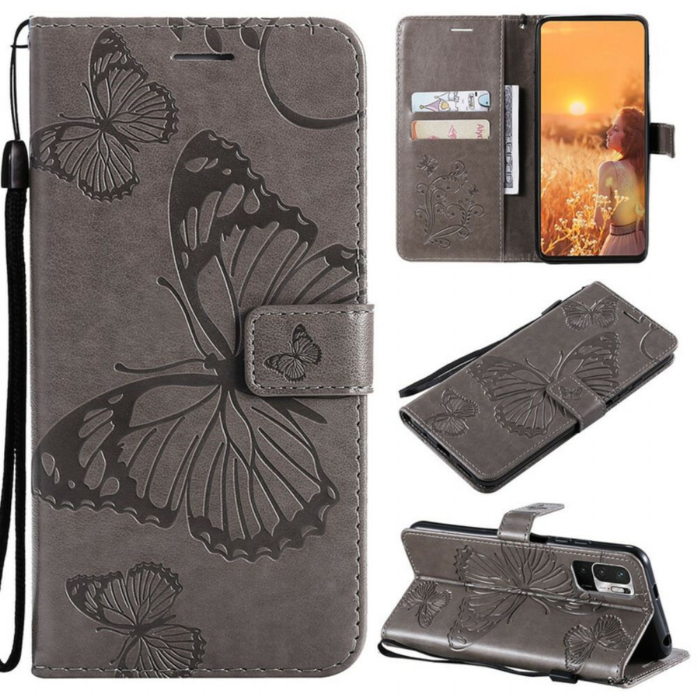 Folio-hoesje voor Xiaomi Redmi Note 10 5G / Poco M3 Pro 5G Reuzenvlinders