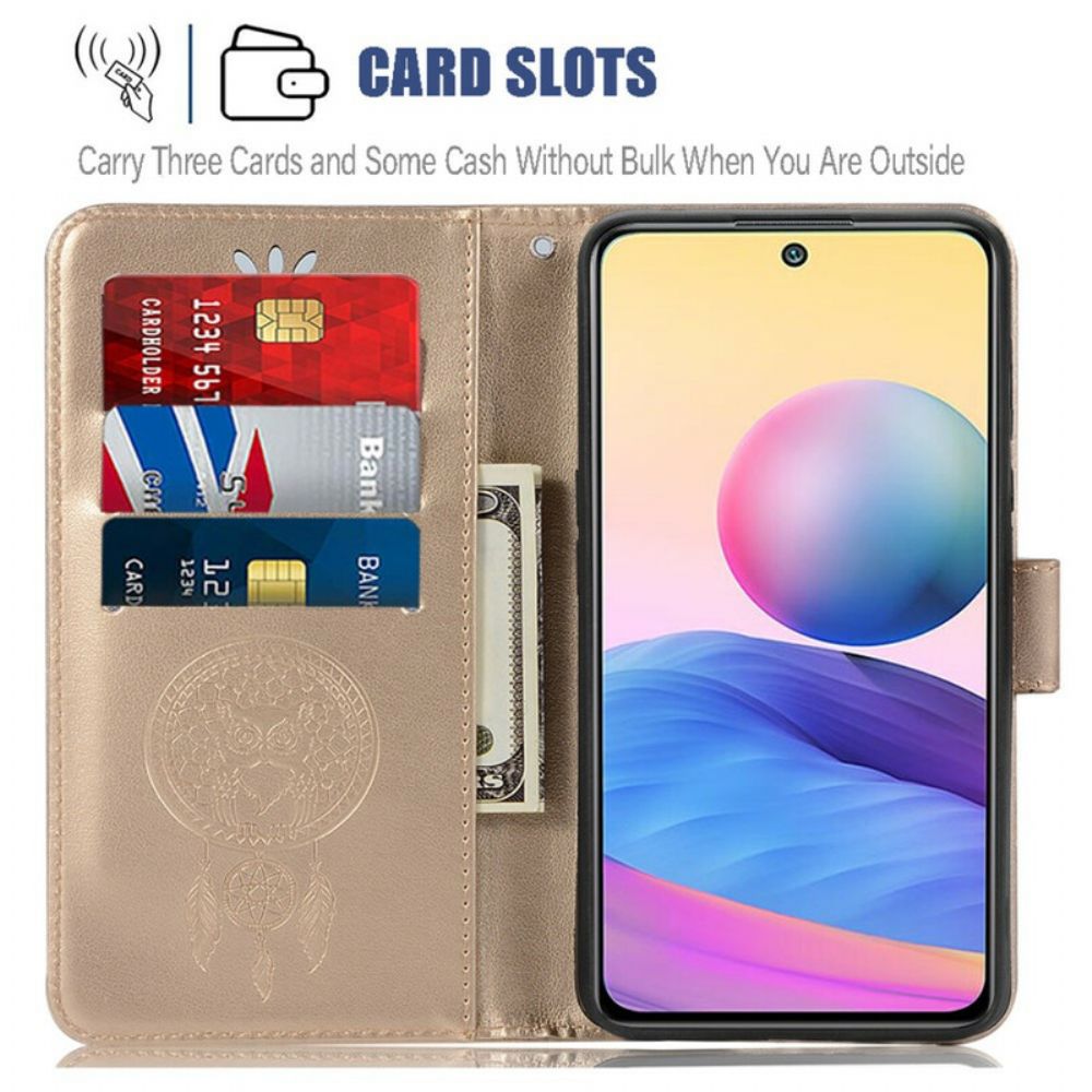 Folio-hoesje voor Xiaomi Redmi Note 10 5G / Poco M3 Pro 5G Uil Dromenvanger