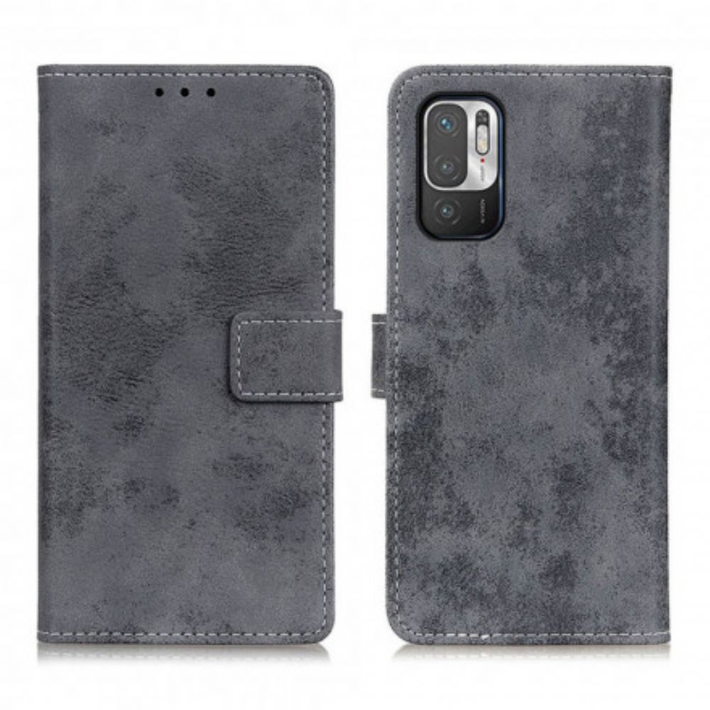 Folio-hoesje voor Xiaomi Redmi Note 10 5G / Poco M3 Pro 5G Vintage Leereffect